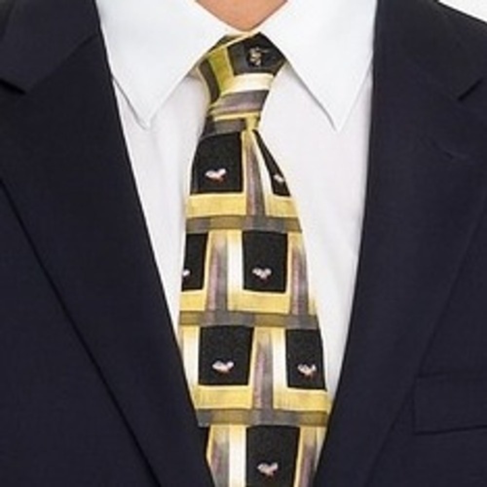 Ermenegildo Zegna Classic Wide Tie‎ Multicolor Black Gold Geometric Italy Silk